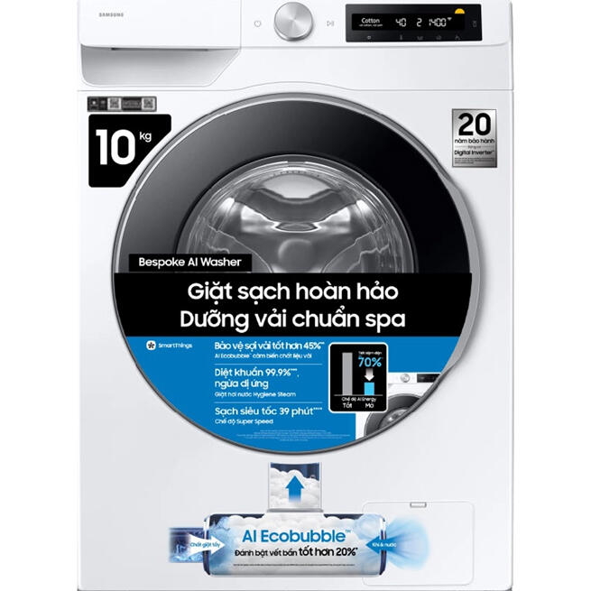 Máy giặt Samsung AI Inverter 10 kg WW10DG6U34LESV