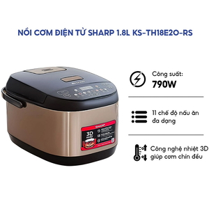 Nồi cơm điện tử Sharp 1.8 lít KS-TH18E2O-RS